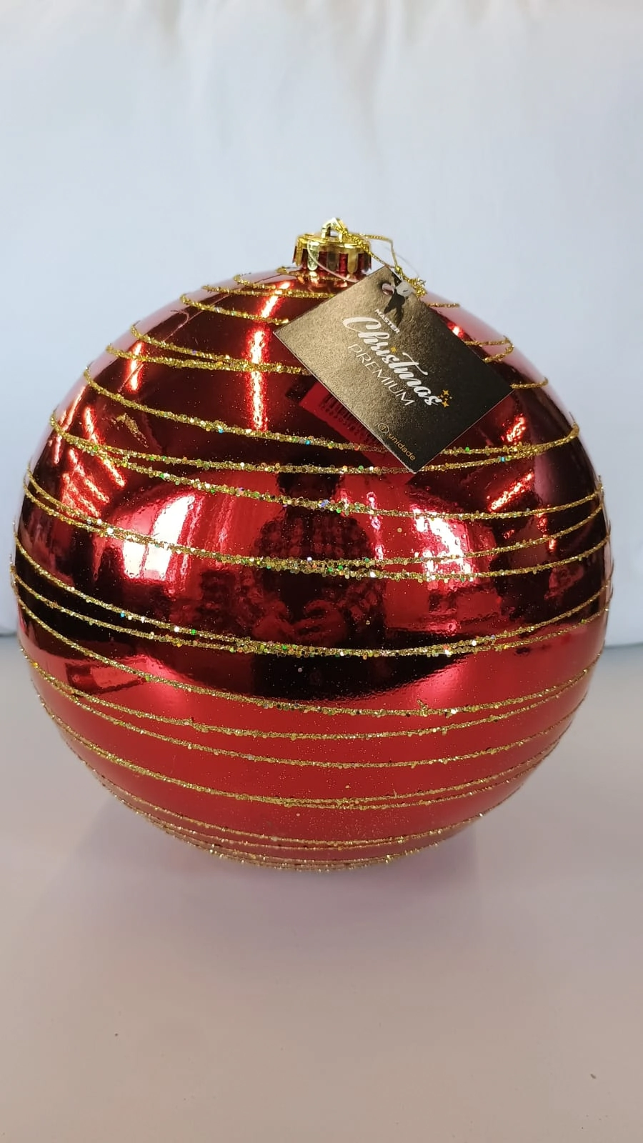 Bola Natal Decorada Vermelho 20cm Nt0469 Ningbo Jiaxin
