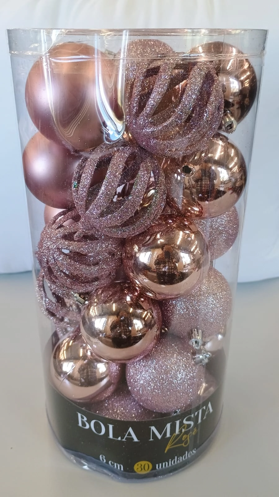 Bola Natal Mista Rose 6cm 30un Nt0480 Ningbo Jiaxin