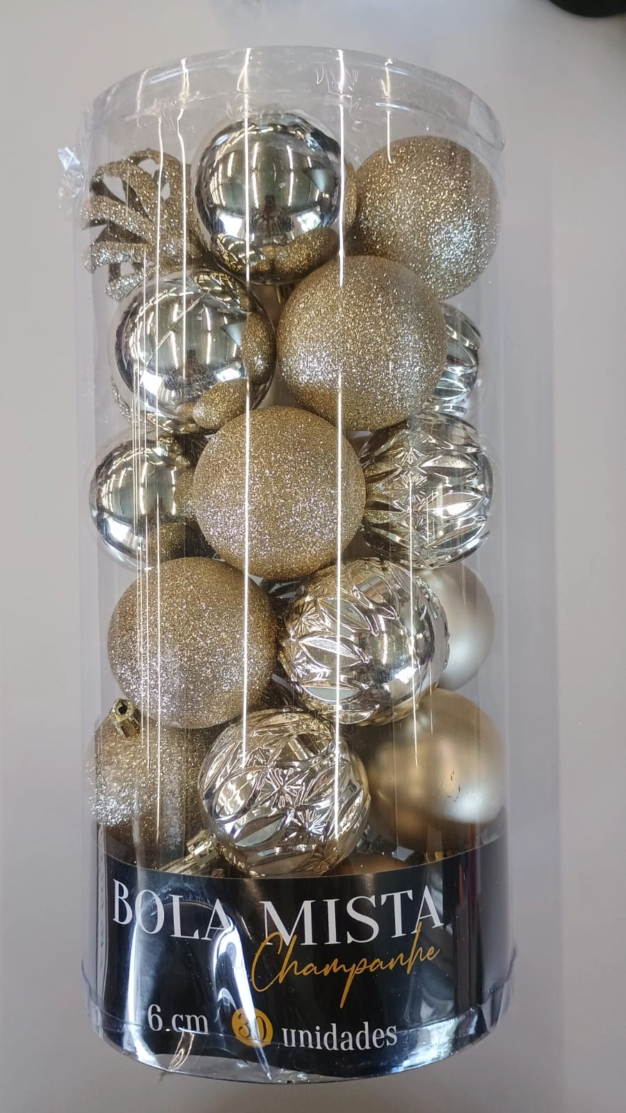 Bola Natal Mista Verde 6cm 30un Nt0483 Ningbo Jiaxin