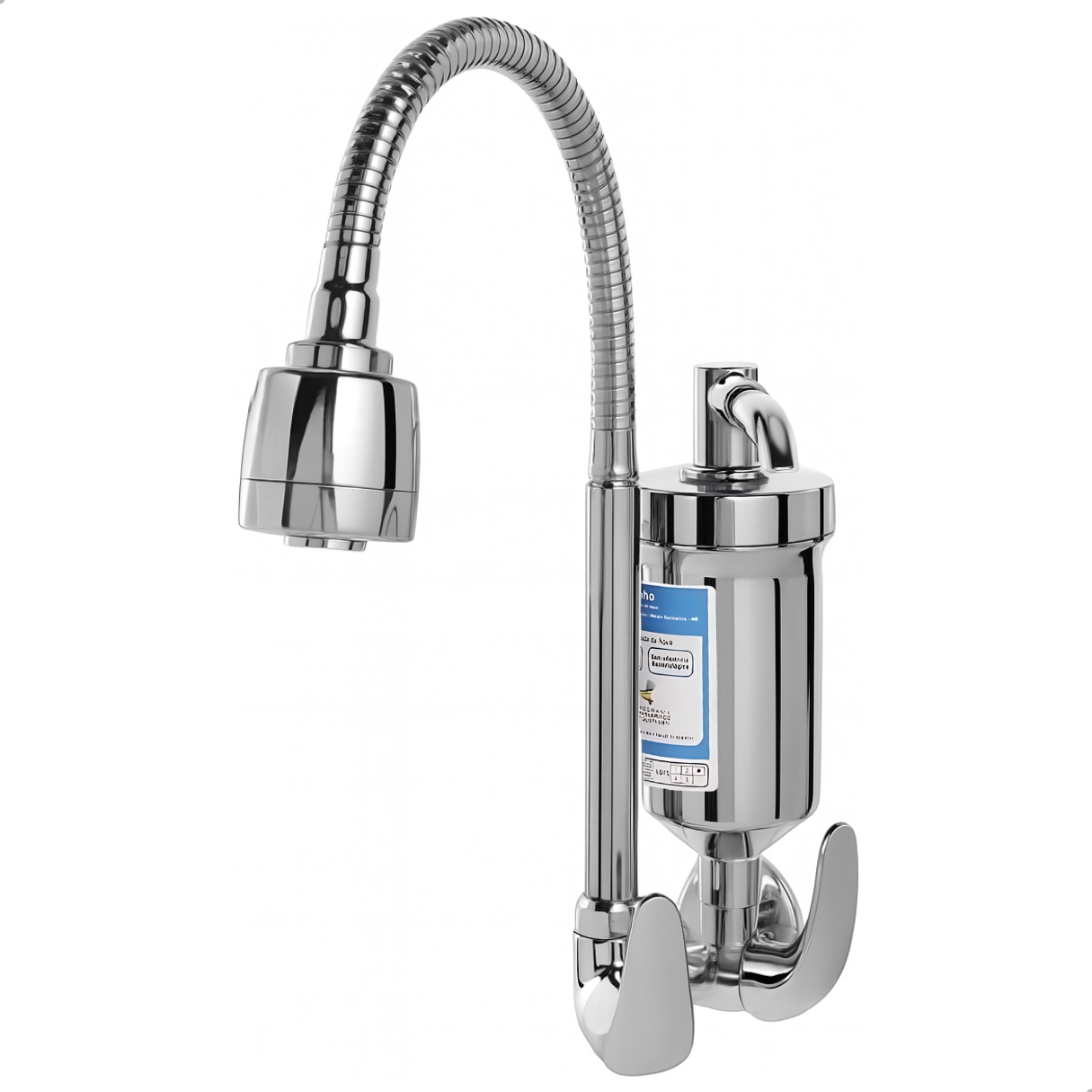 Torneira Gourmet Cozinha de Parede Com Filtro Para Flexível Chuveirinho Cromada 1/4 de Volta Luxo