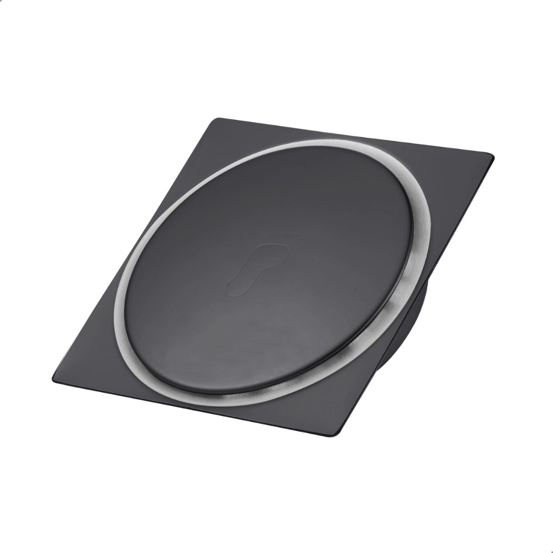 Ralo Click Inteligente de Banheiro 15x15 Cm Anti-inseto e Anti-odor Quadrado Aço Inox Preto Black - Soft Inox