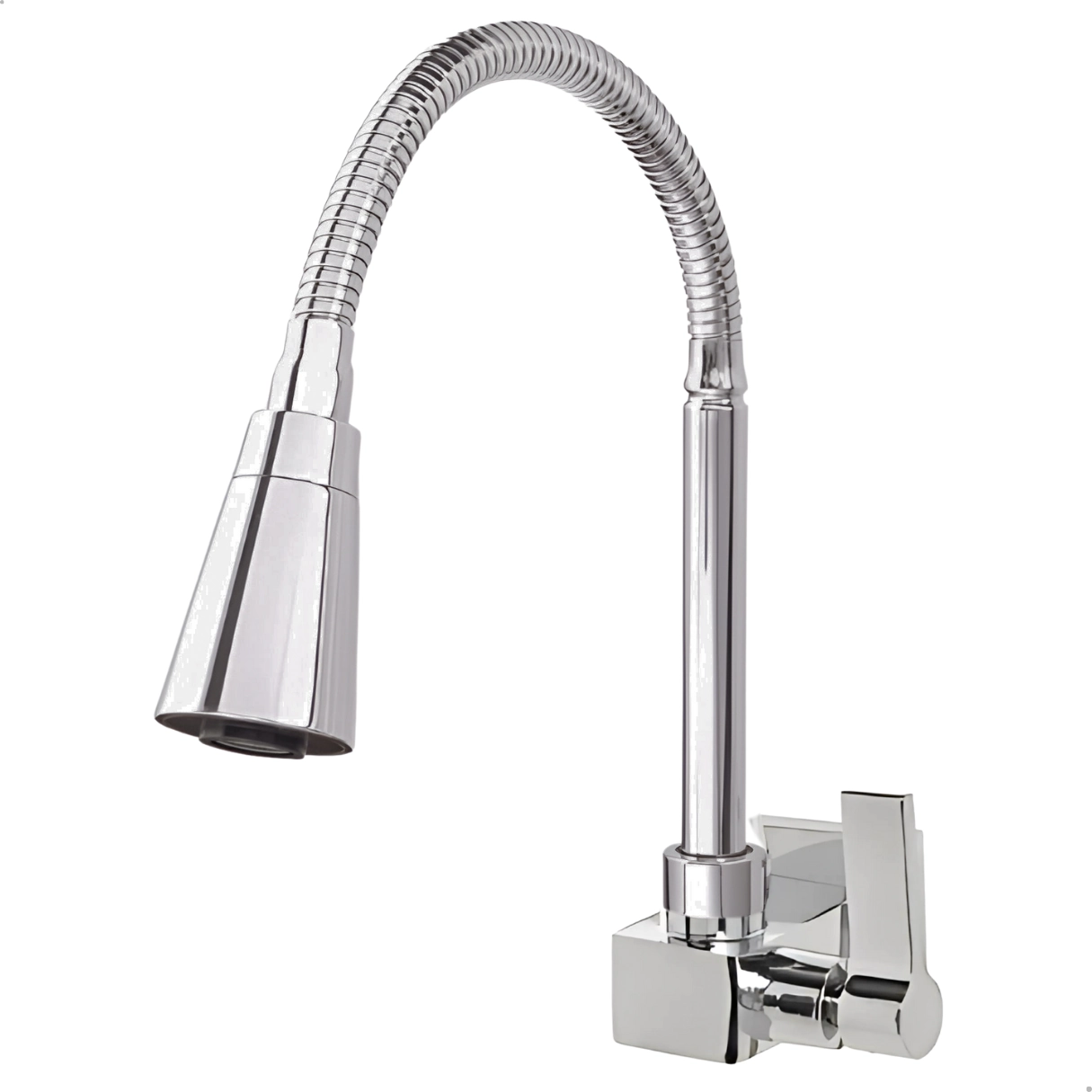 Torneira Gourmet Quadrada Em Metal Cozinha Flexível Parede