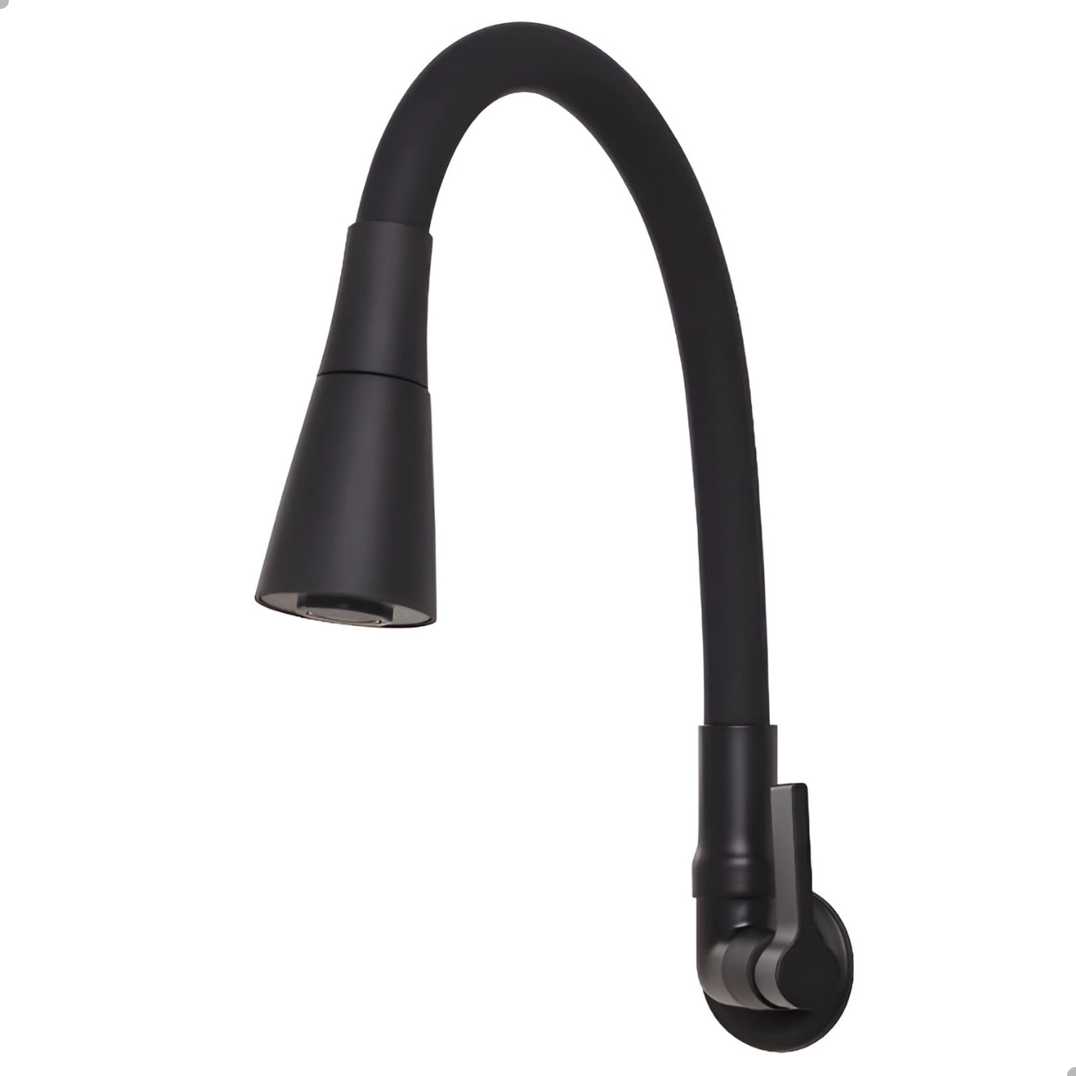 Torneira Gourmet De Cozinha De Parede Cone 2 Jatos Preta