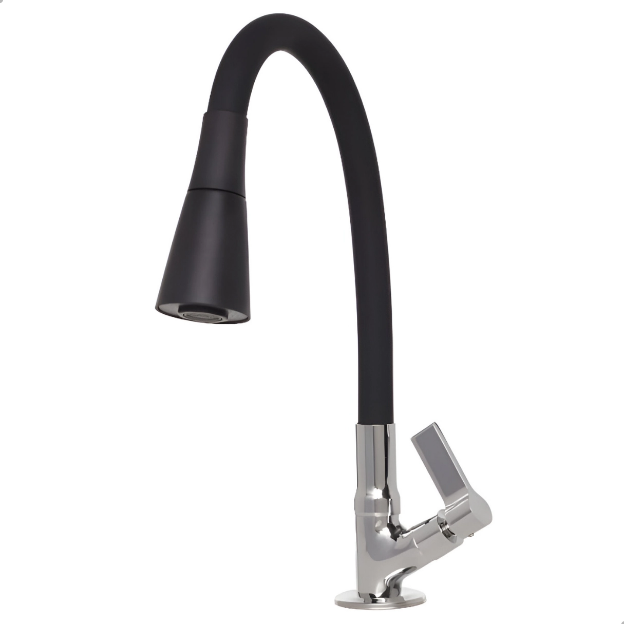Torneira Flexível Bancada Cozinha Cone Duplo Jato Preto