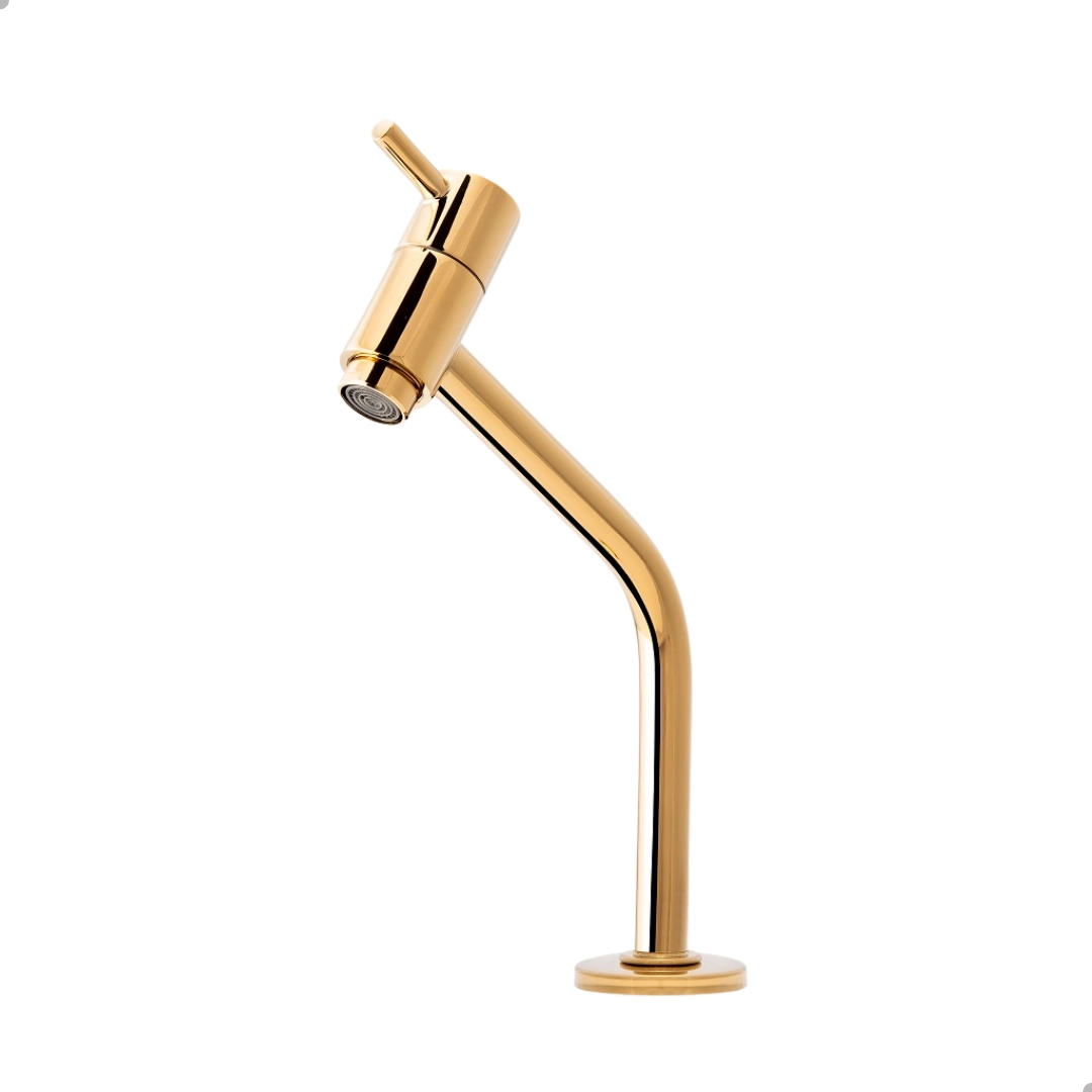 Torneira Pia Banheiro Lavatório Bancada Cuba Dourada Gold Soft Inox