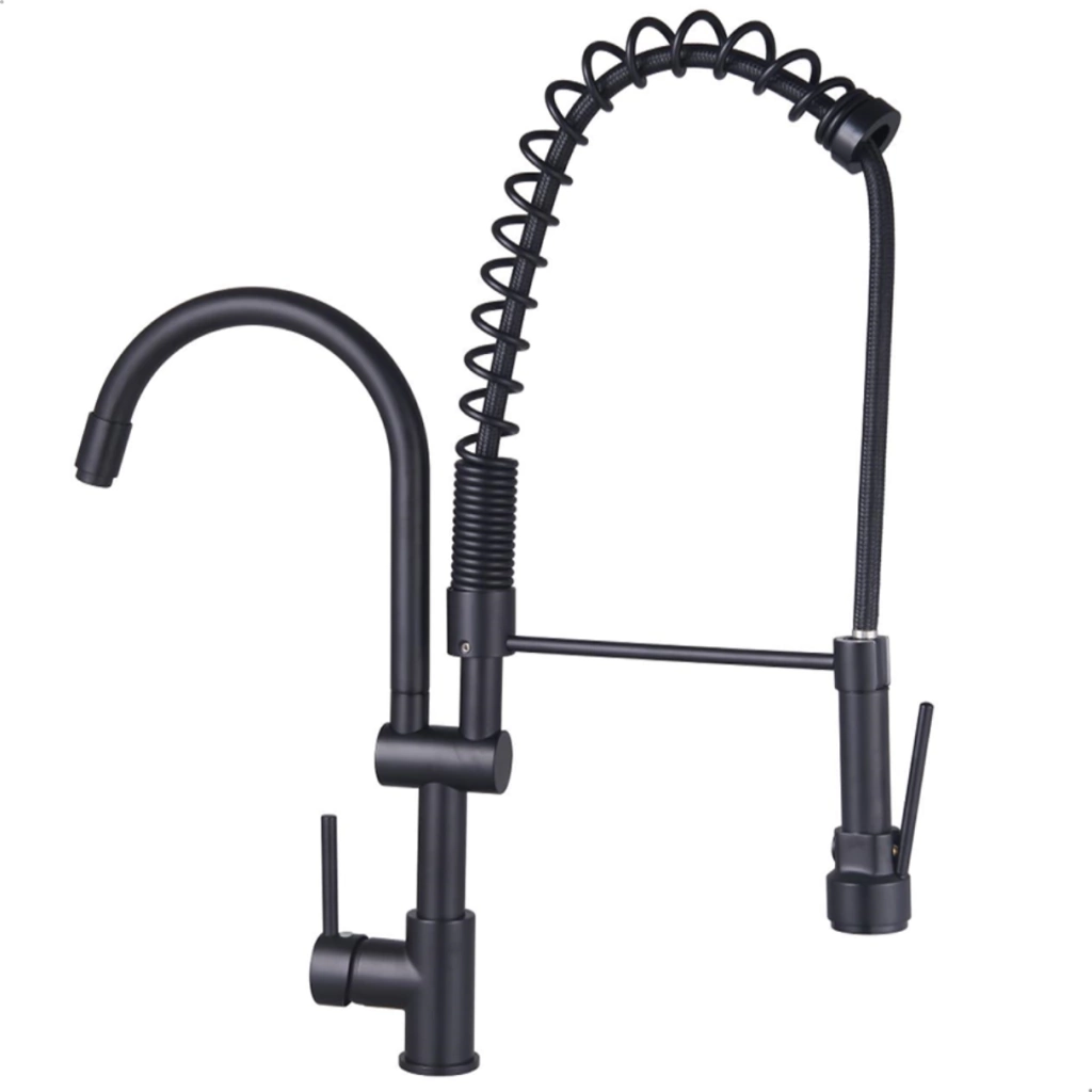 Torneira Monocomando Gourmet Cozinha 75cm 2 Saídas – Acabamento Black Matte Bica Flexível