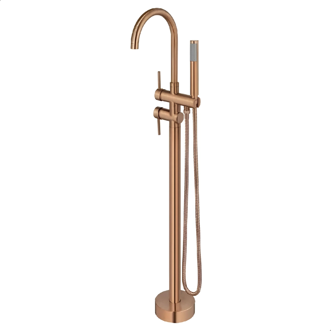 Torneira Monocomando De Piso Chão Para Banheira Rose Gold