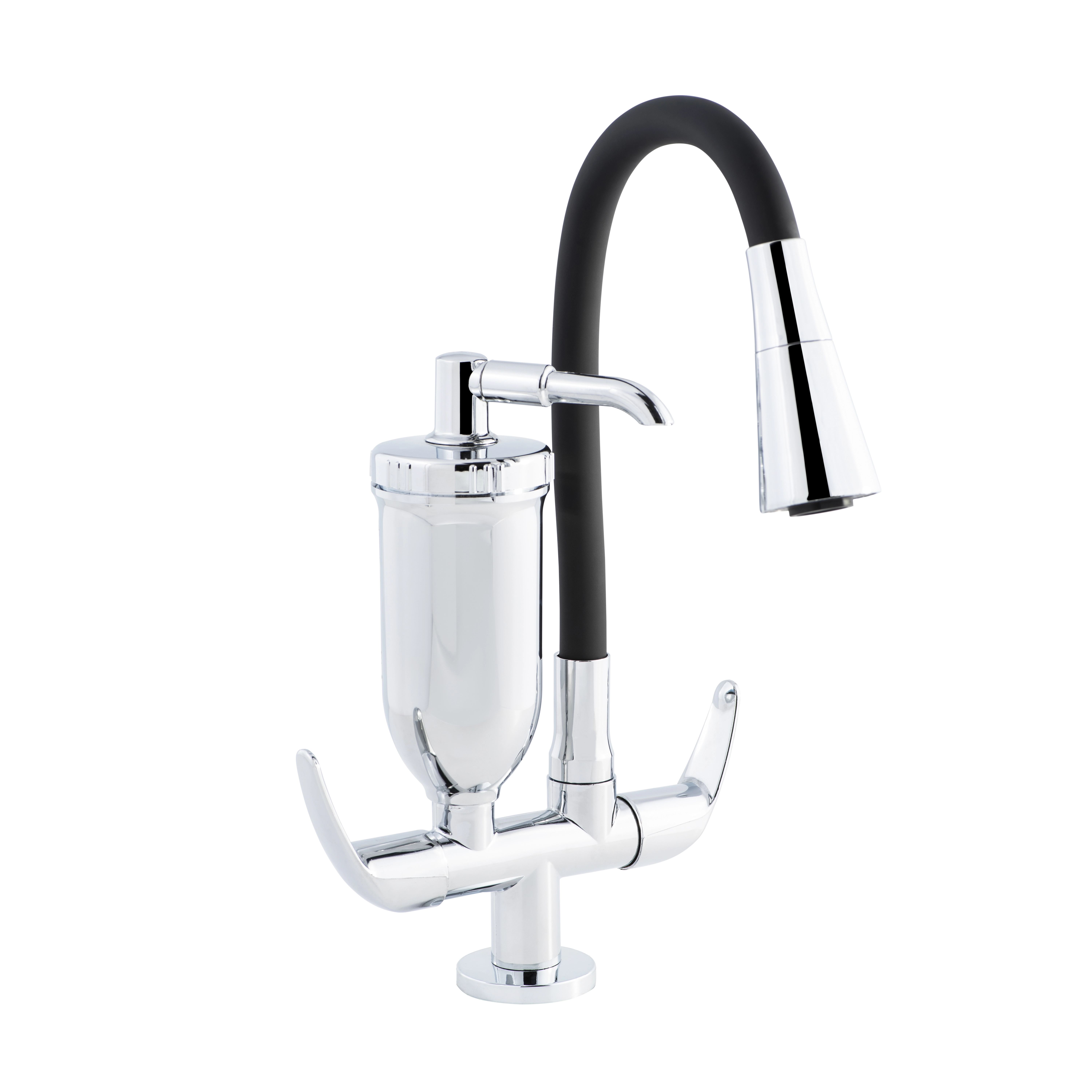 Softinox Torneira Filtro Gourmet Flexível Cozinha Bancada Preto/cromo