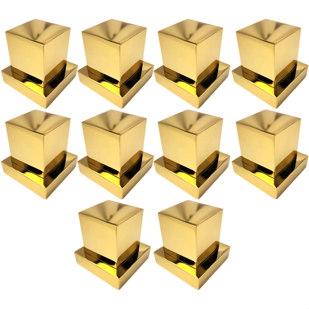 Kit 10 Acabamentos De Registro Padrão Deca Quadrado Dourado