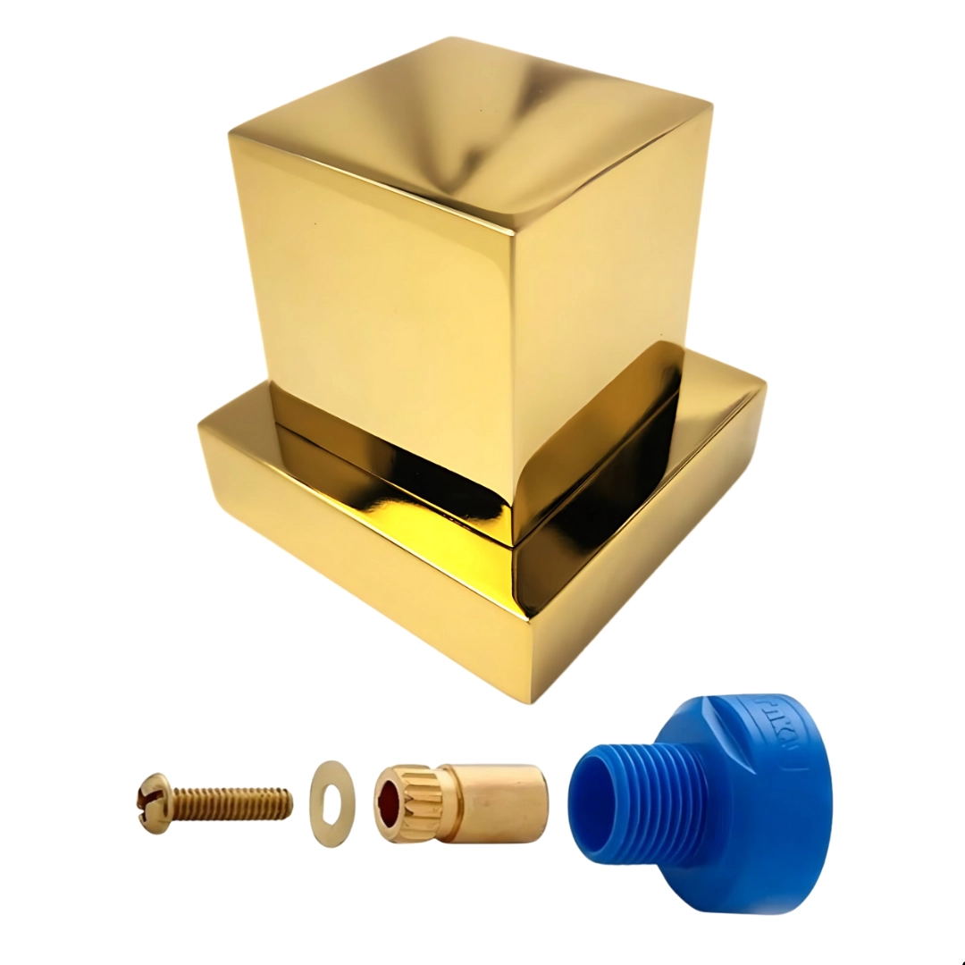 Kit Acabamento Quadrado Gold 1/2 E 3/4 + Conversor Docol P/deca