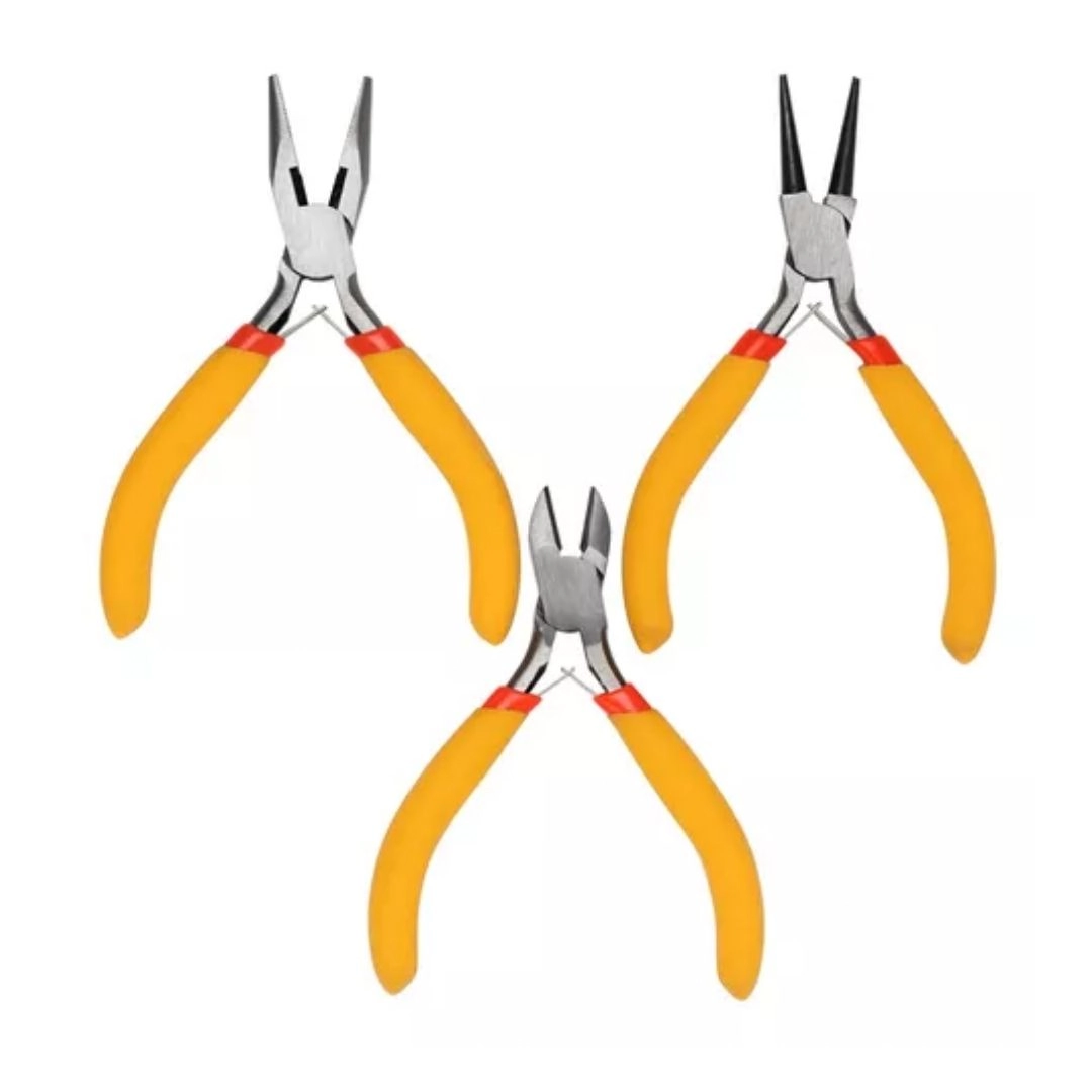 Alicates Corte Diagonal Meia Cana Bico Redondo Jogo Kit 3 Pcs Bom-3703 C/3 Bomder