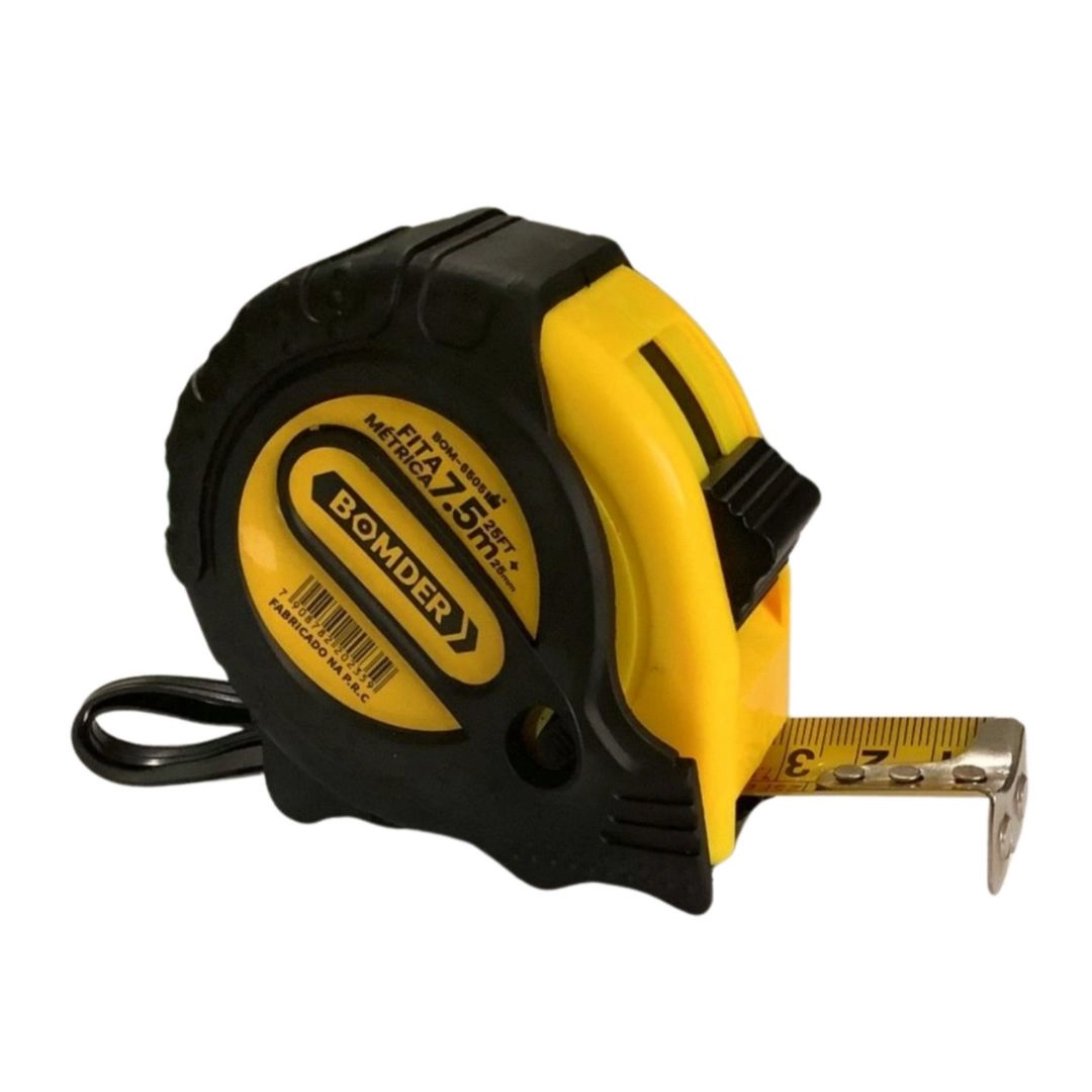 Trena Emborrachada Profissional Bomder 7.5mt X 25mm Magnetica C/trava Bom-6505