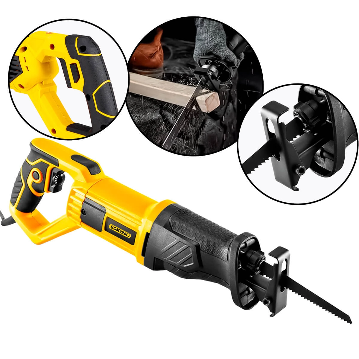 Serra Sabre 220v 1100w Corte Madeira Aço E Plástico Com Acessórios