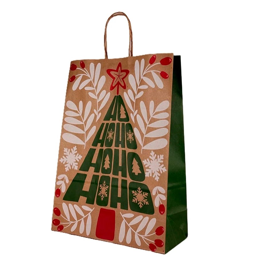 Sacola Kraft Hohoho 20x15x25cm 10un 2937 Lc Embalagens