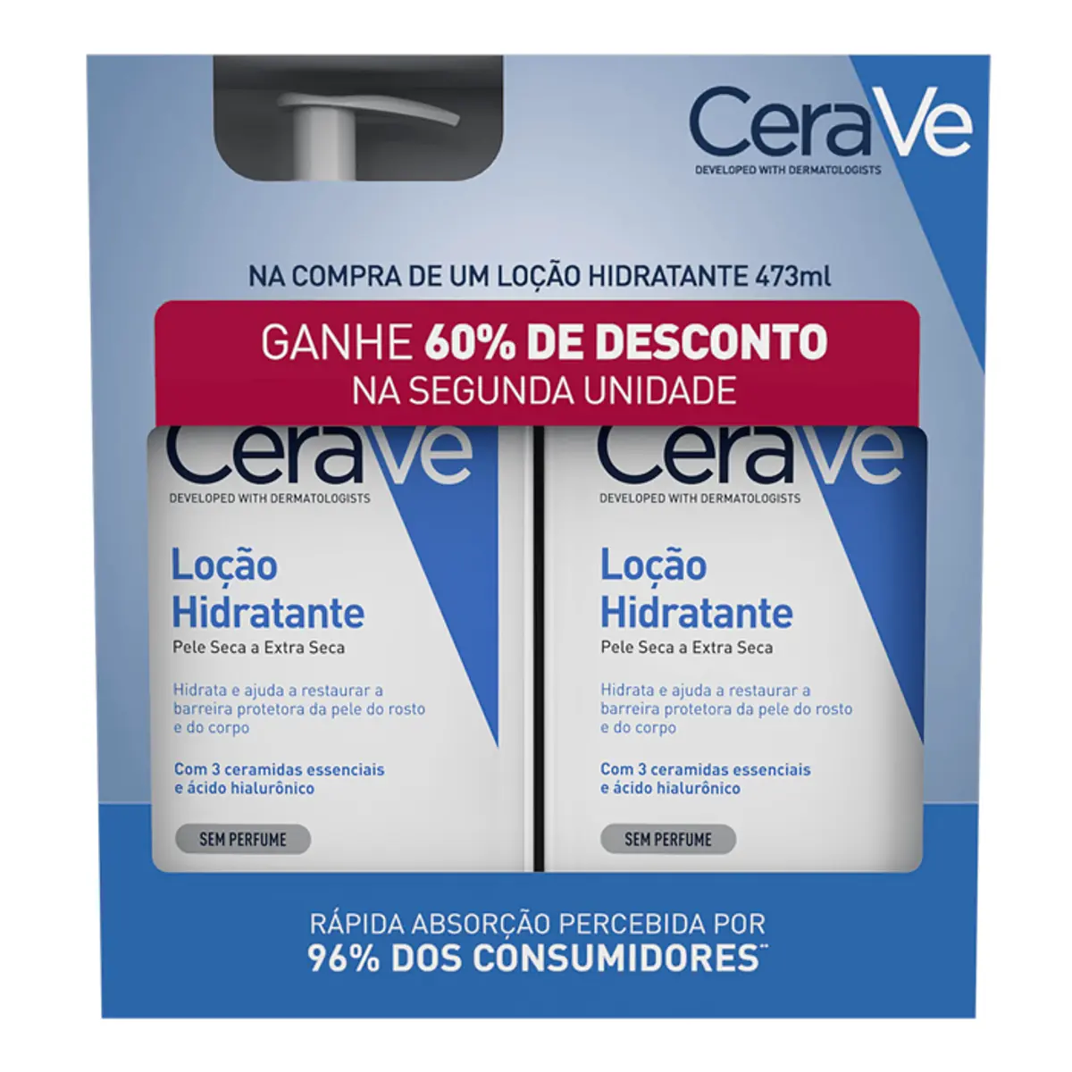 Pack Loção Hidratante Sem Perfume Cerave 2 Unidades 473ml Cada Grátis 60 De Desconto Na Segunda Unid