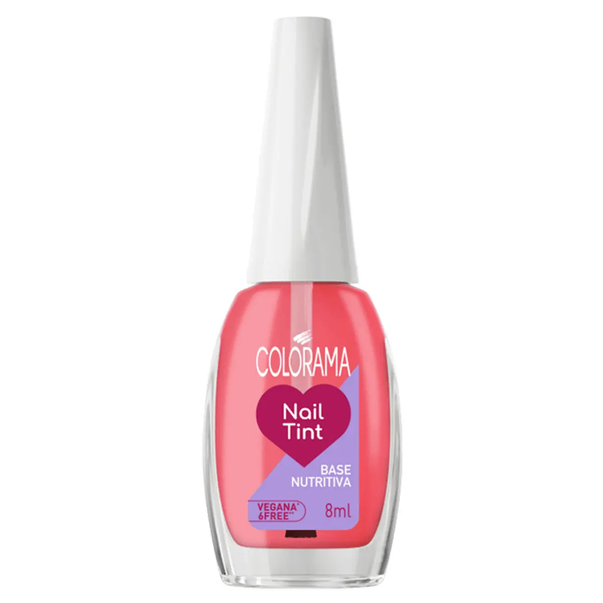 Esmalte Base Nutritiva Rosa Translúcido Colorama Nail Tint Frasco 8ml