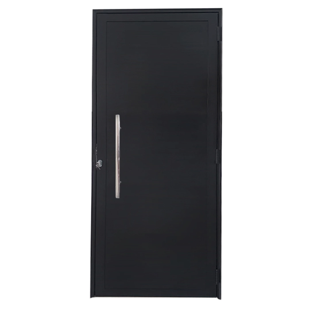 Porta Lambril De Alumínio Preto Com Puxador Linha 25 Lado:direita; Medidas: 210 X 80