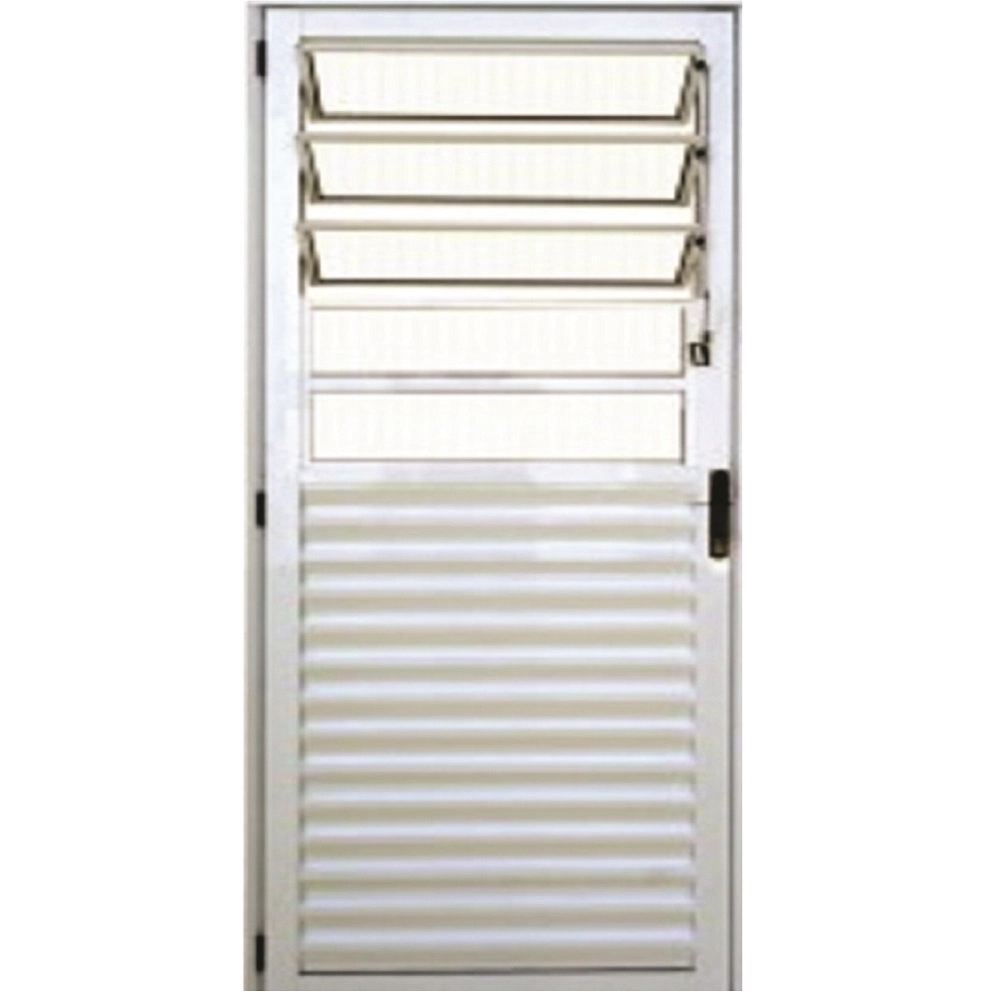 Porta De Alumínio Basculante Branco Linha 25 - Dc Lado:esquerda;medidas:210 X 70