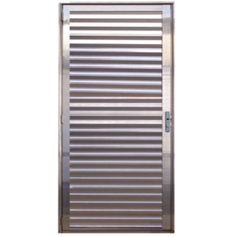 Porta De Alumínio Palheta Brilhante Linha 25 - Dc 210 X 70 Lado: Direito