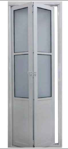 Porta De Alumínio Camarão Lambril Branco Com Vidro Linha 25 - Dc Lado: Esquerda;medidas:210 X 90