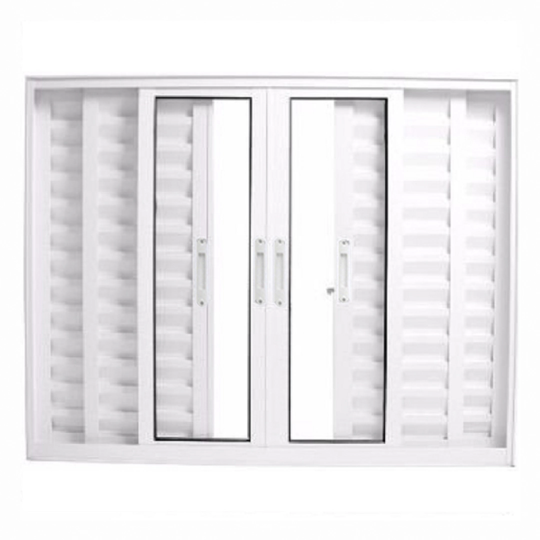 Janela Veneziana 6 Folhas Alumínio Branco Linha 25 - Dc 100 X 200