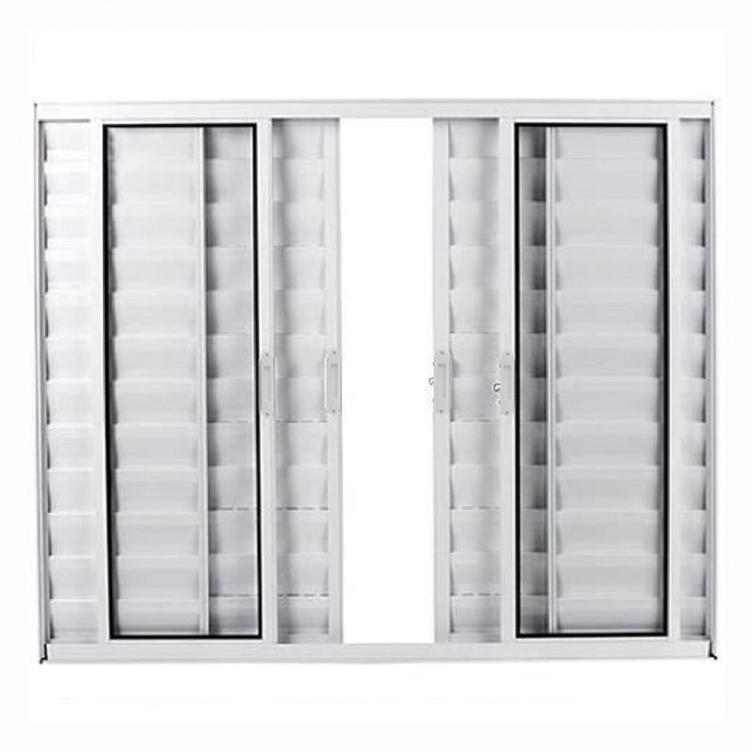 Janela Veneziana 6 Folhas Alumínio Branco Modular - Dc 100 X 100