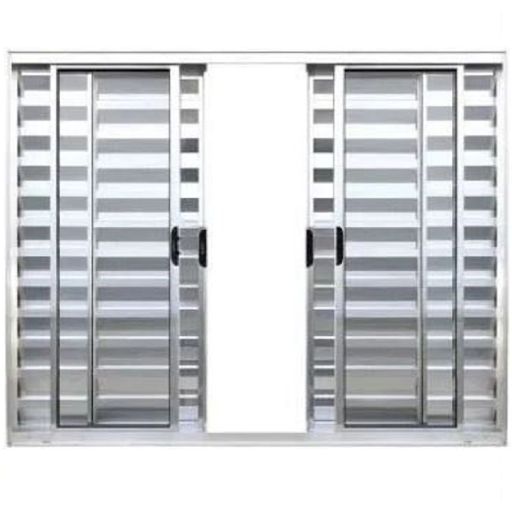 Janela Veneziana 6 Folhas Alumínio Brilhante Modular - Dc 100 X 150