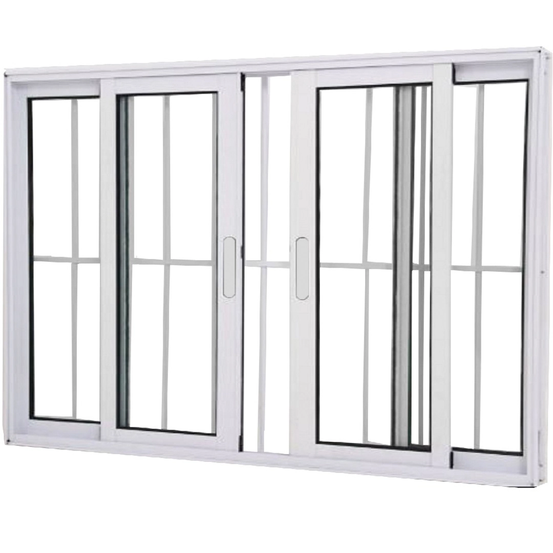 Janela Vitro 4 Folhas Alumínio Branco Linha 25 Com Grade - Dc 120 X 200