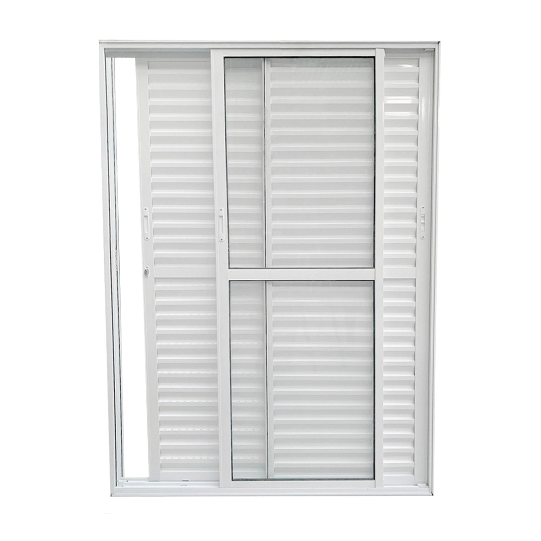 Porta De Alumínio Balcão 3 Folhas Móveis Branca Linha 25 Com Fechadura - Dc Medida:210 X 120