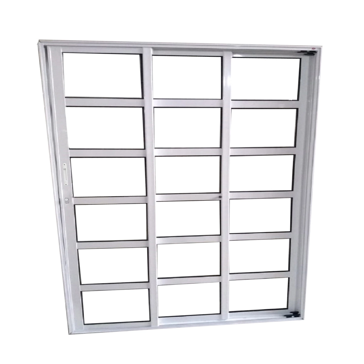 Porta De Alumínio Travessa 3 Folhas Sequenciais Branca Linha 25 - Dc 210 X 180