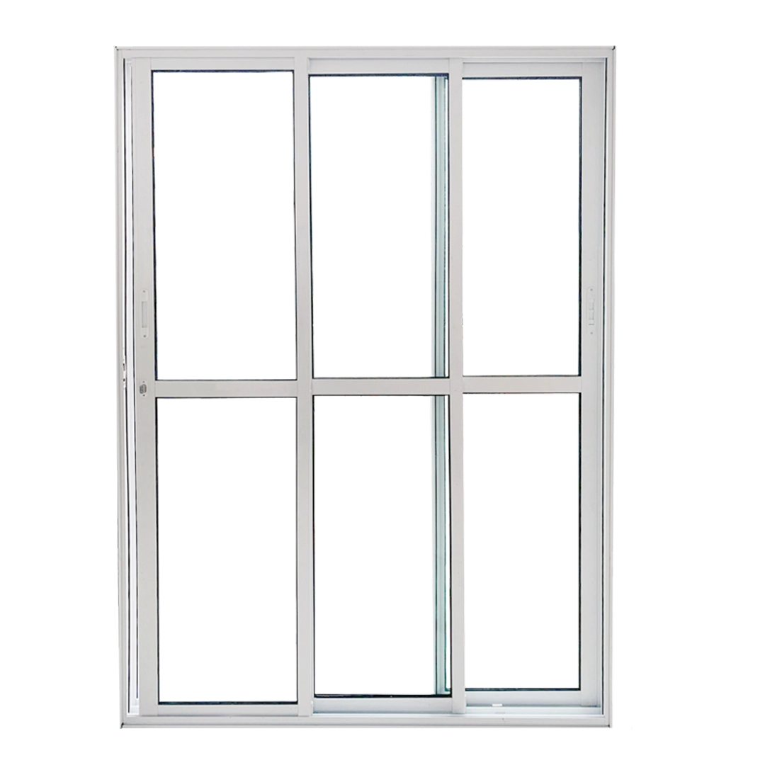 Porta De Alumínio Sacada 3 Folhas Móveis Branco Linha 25 Com Fechadura - Dc Medida:210 X 180