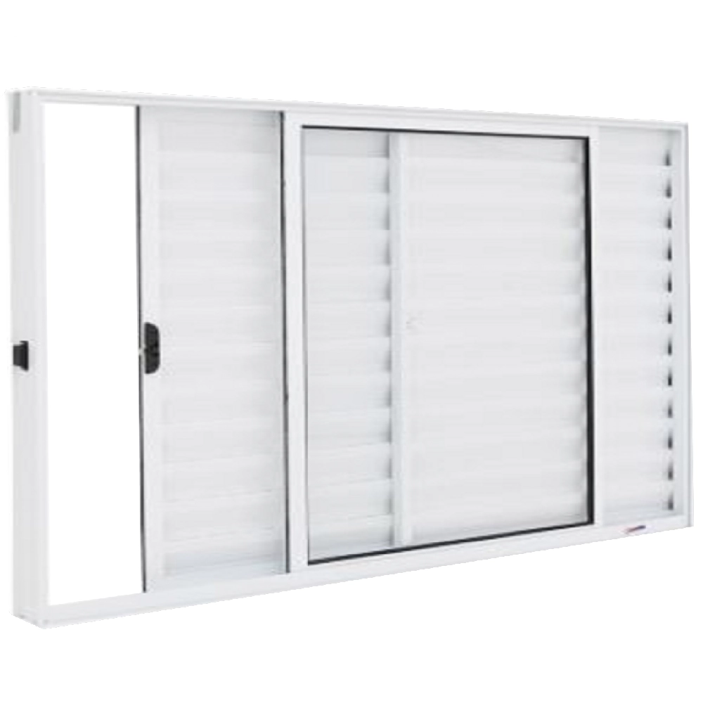Janela Veneziana 3 Folhas Alumínio Branco Modular - Dc 100 X 80