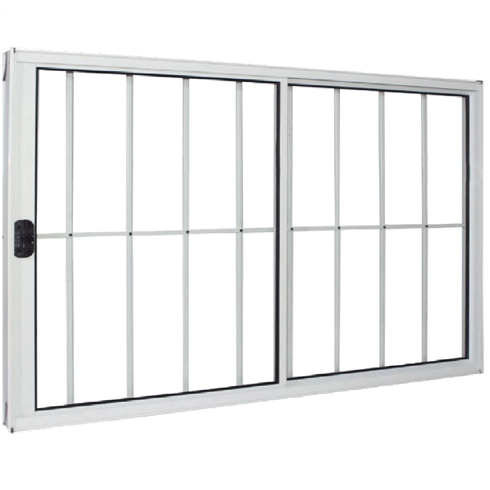 Janela Vitro 2 Folhas Alumínio Branco Modular Com Grade - Dc 100 X 80