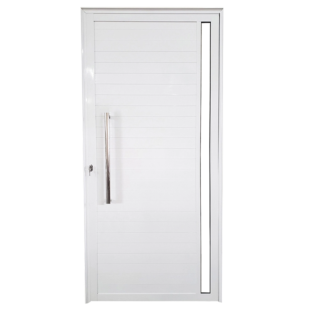 Porta Lambril De Alumínio Branco Com Puxador E Vidro Linha 25 - Dc Lado:esquerda; Medidas: 210 X 90