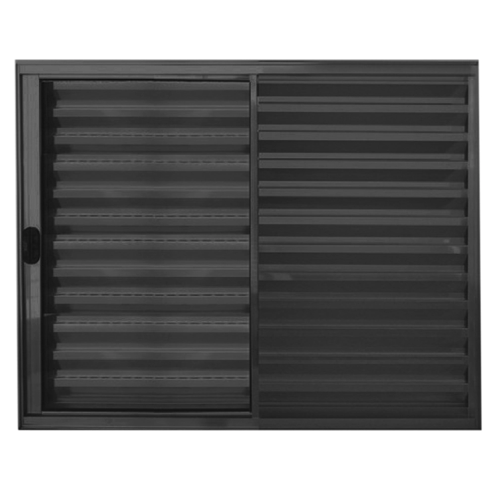Janela Veneziana 3 Folhas Alumínio Preto Modular - Dc Medidas:100 X 100