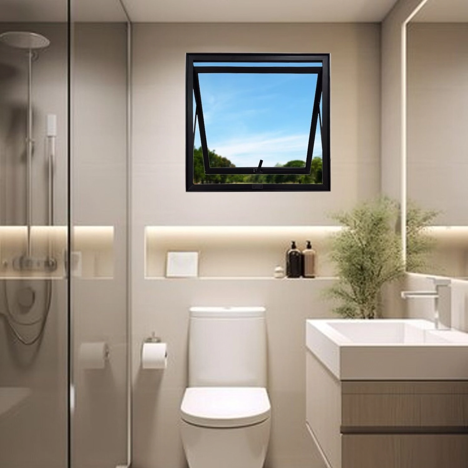 Vitro Maxim Ar De Alumínio 60 X 80 Linha Veneza Preto