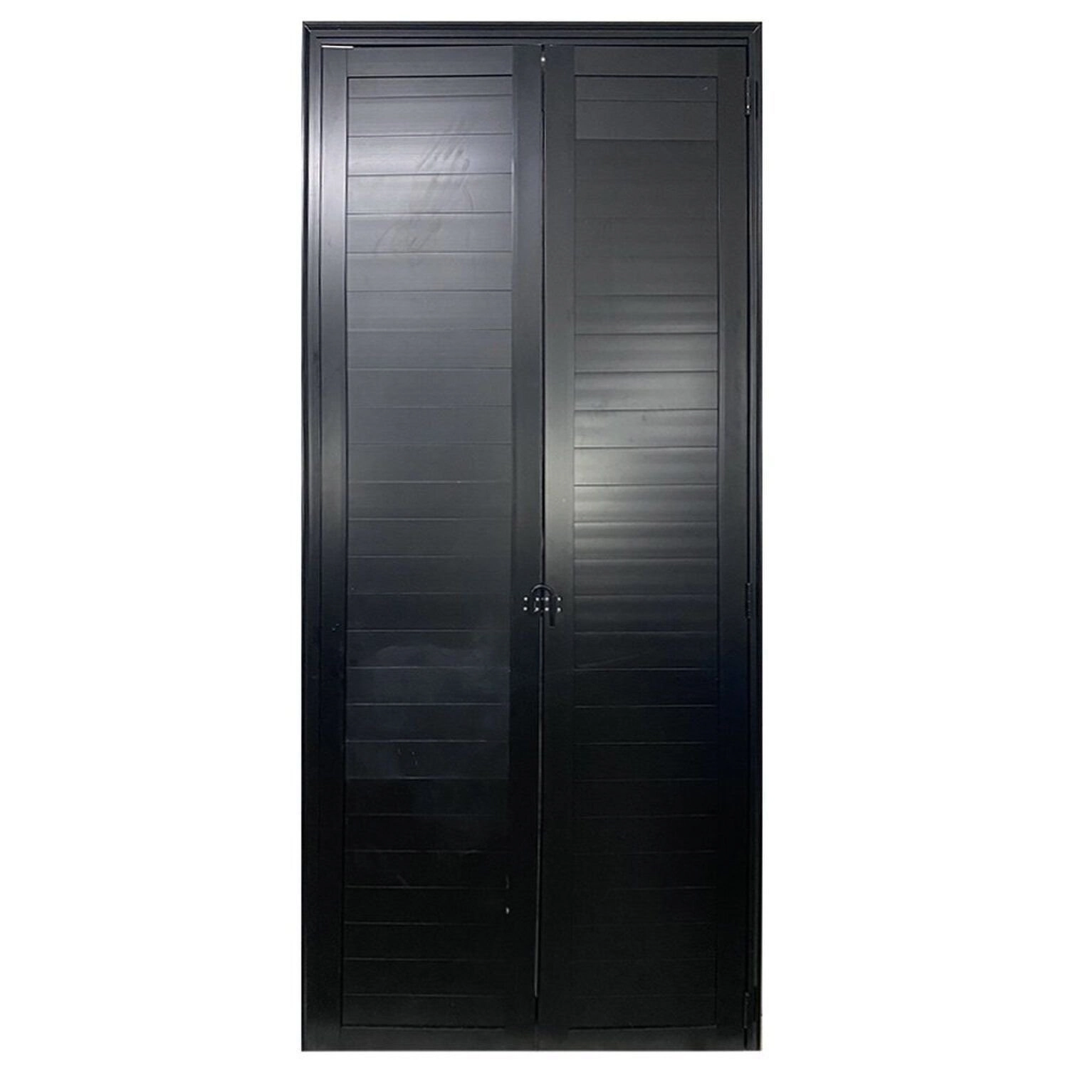 Porta Camarão Lambril Alumínio 210x80  Linha Veneza Abertura Direita Preto