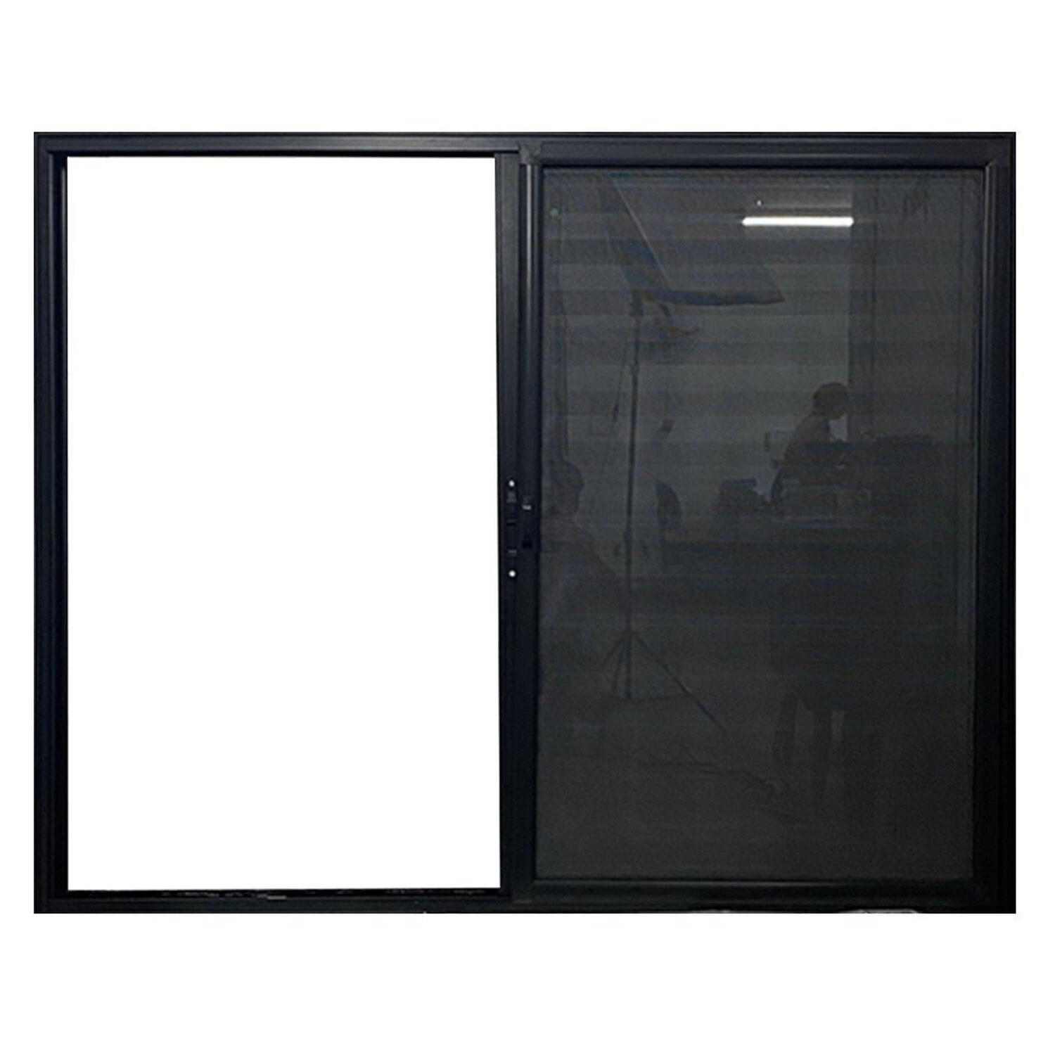 Janela Veneziana 3 Folhas Com Tela Mosqueteira Linha 25 100x100 Preto