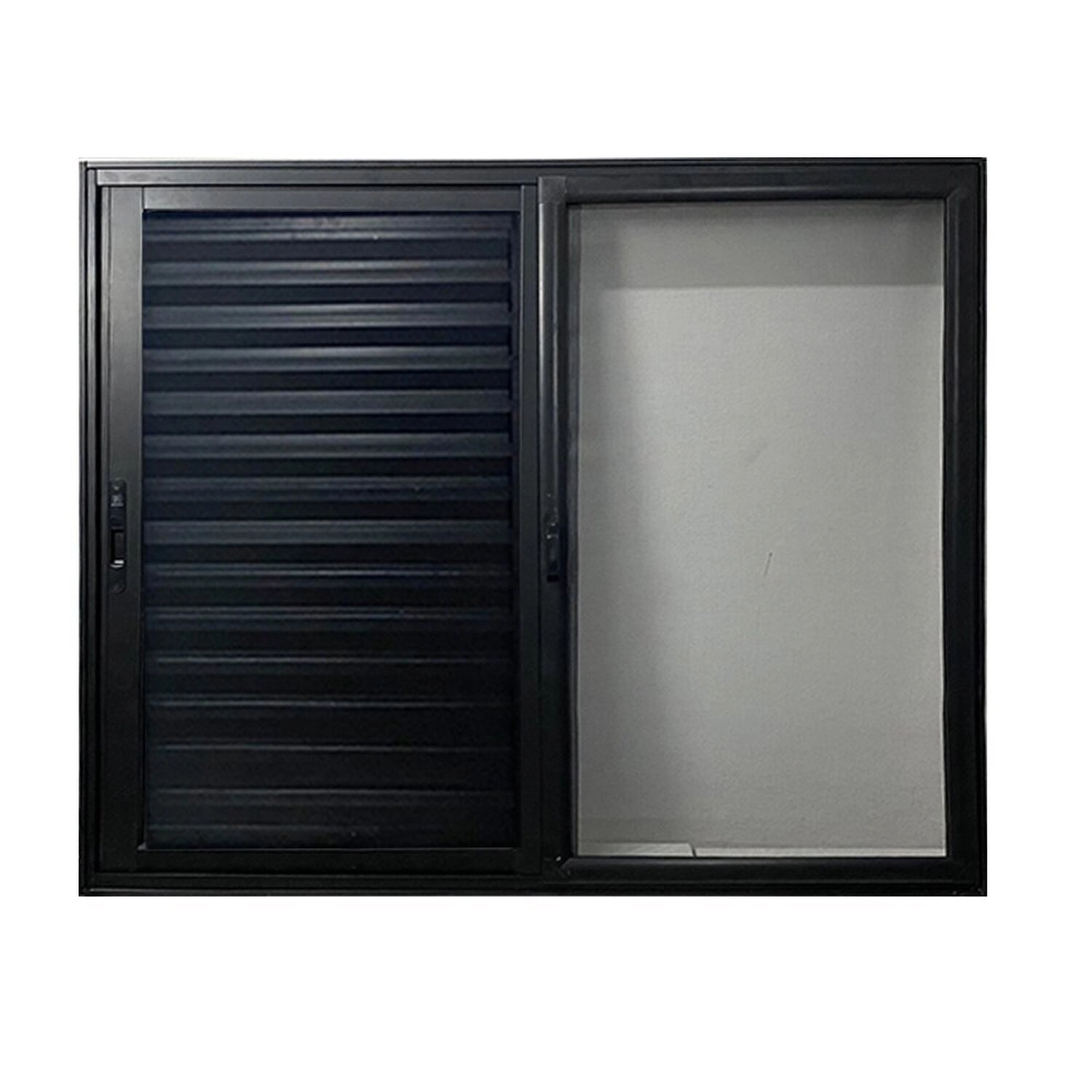 Janela Veneziana 3 Folhas Móveis Tela Mosquiteira 120x120cm Preto