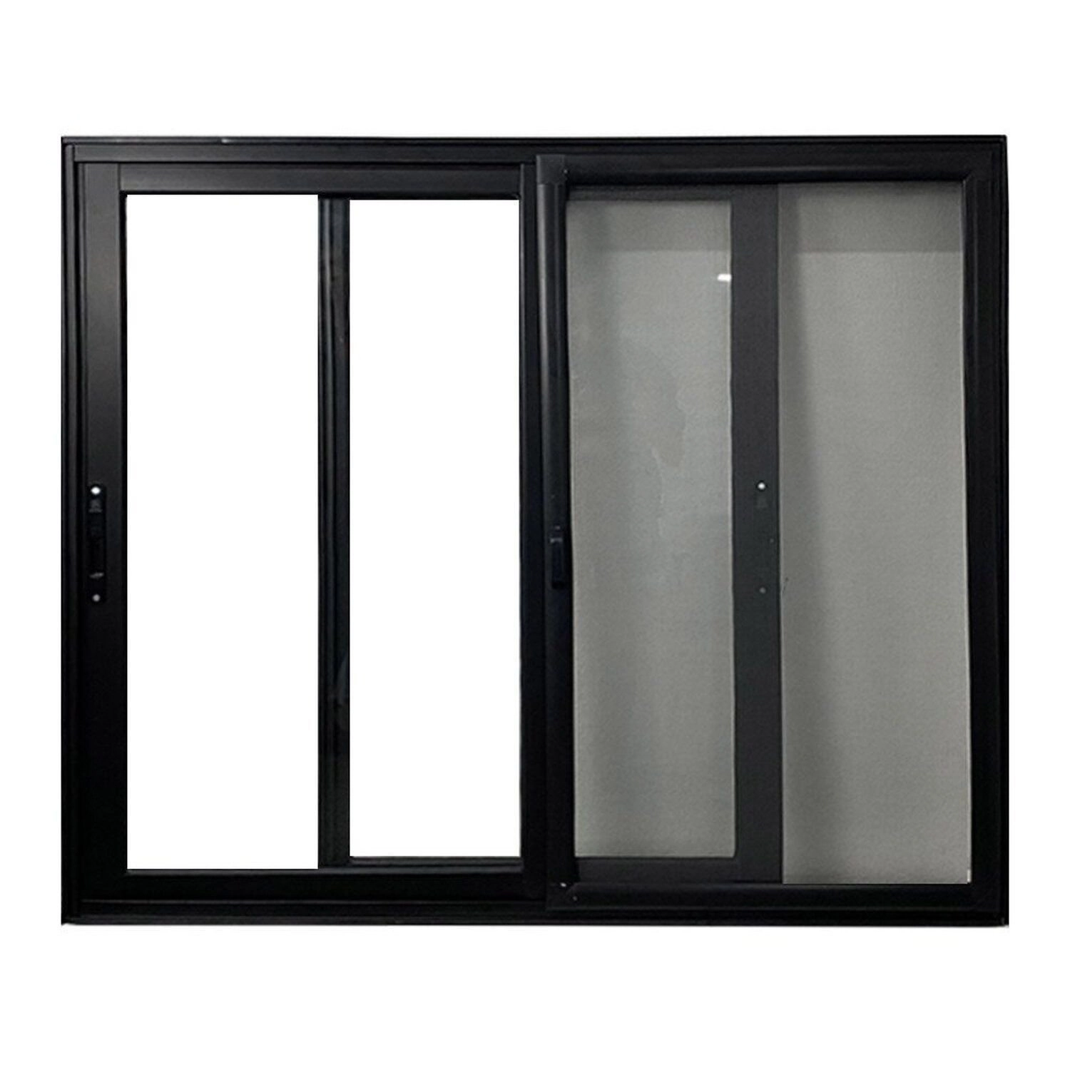 Janela Vitro 2 Folhas Móveis Com Tela Mosqueteira Alumínio 120x150cm Linha 25 Preto