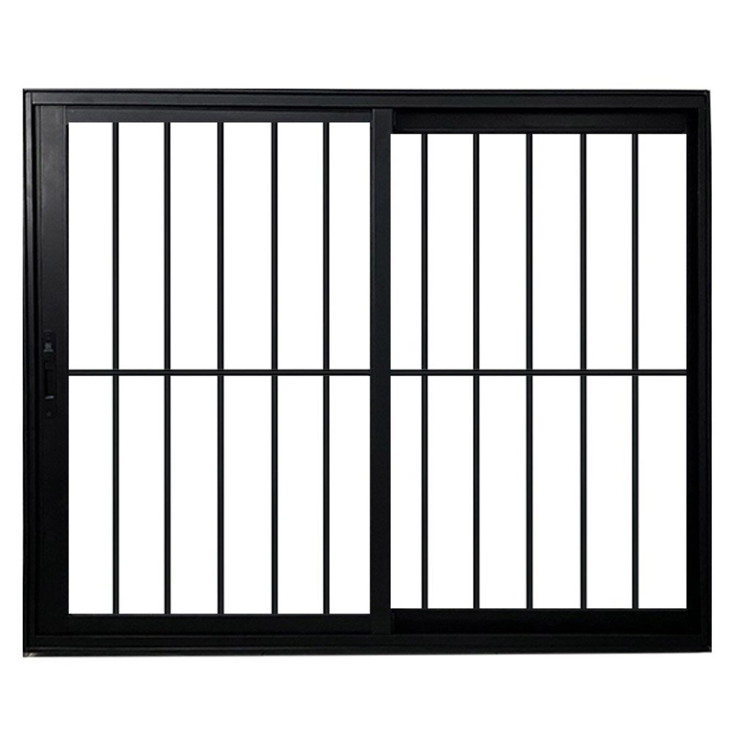 Janela Vitro 2 Folhas Com Grade De Correr Alum. Preto Linha Veneza 100x120 Preto