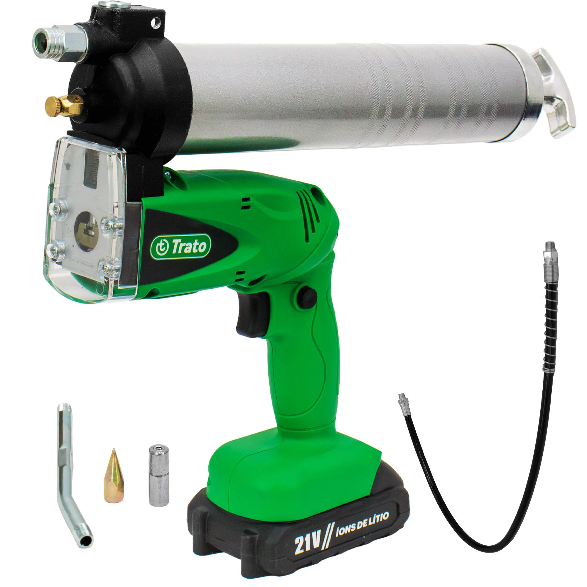 Engraxadeira Pistola De Graxa A Bateria 21v 9000 Psi Tgrax21 Trato