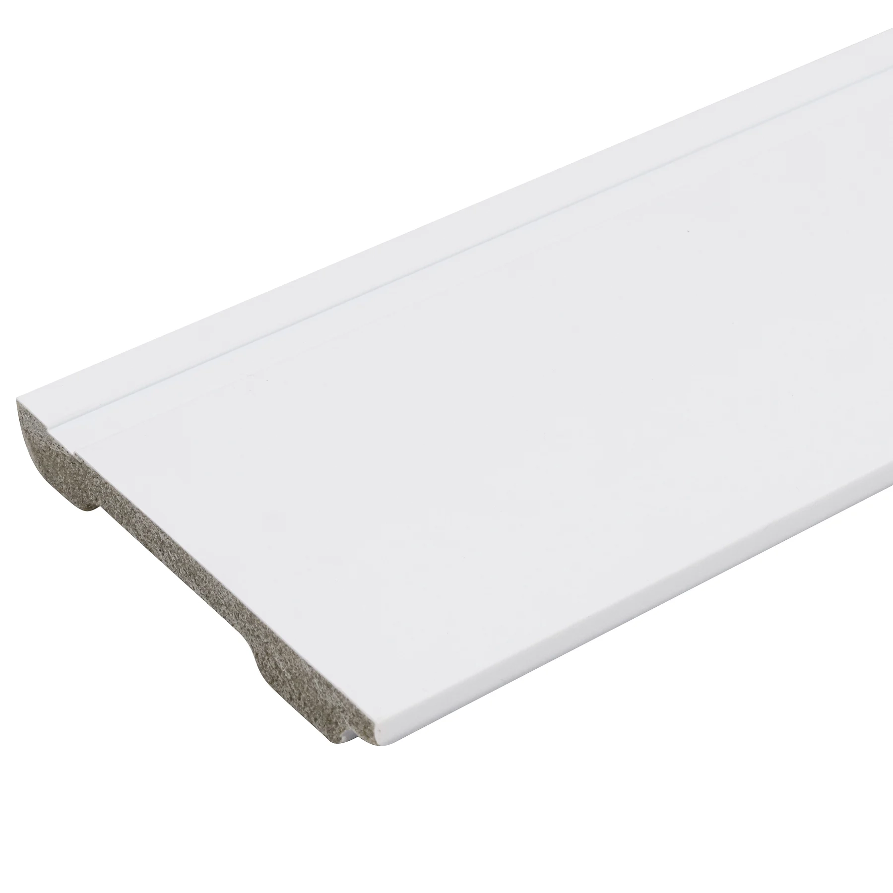 Rodapé De Poliestireno Branco Com Friso 240x15cm
