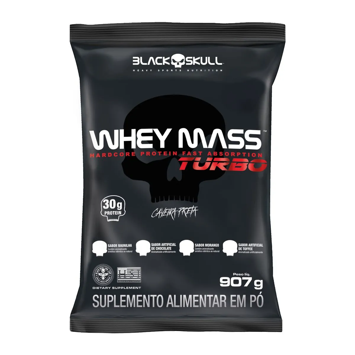 WHEY MASS TURBO 907G - WHEY MASS TURBO MORANGO 907G