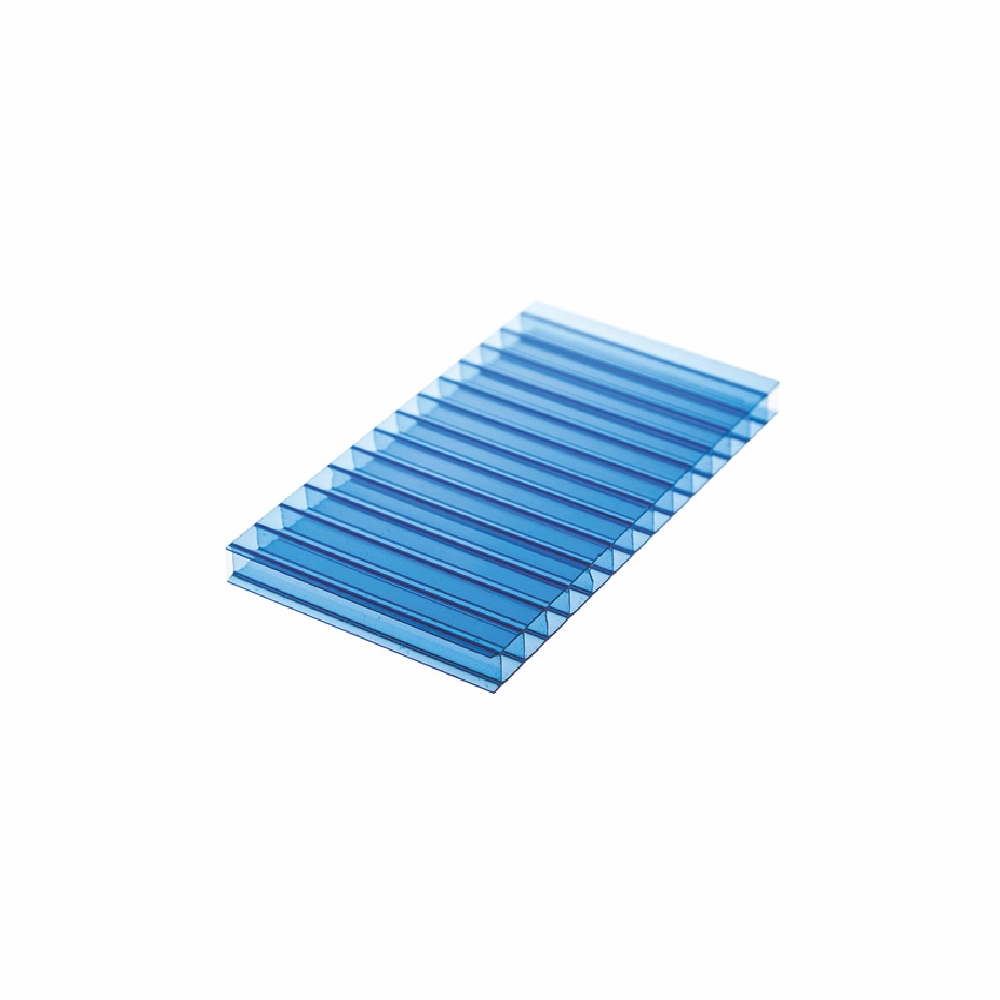Chapa De Policarbonato Alveolar Azul 6mm - 2,10m X 6,00m - Importado