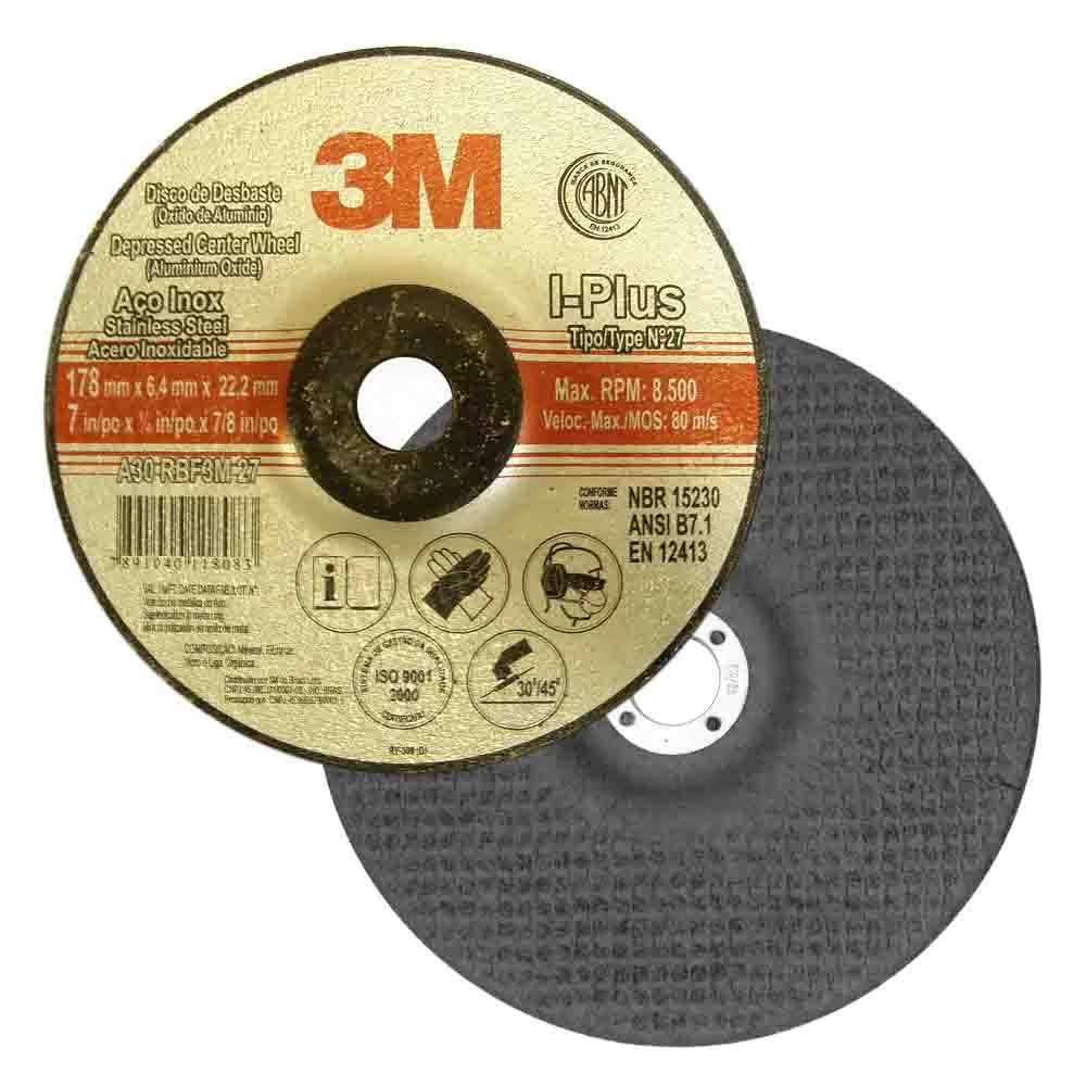 Disco De Desbaste Inox 3m I-plus -15cm X 15cm X 2,2cm (kit 6 Uni)