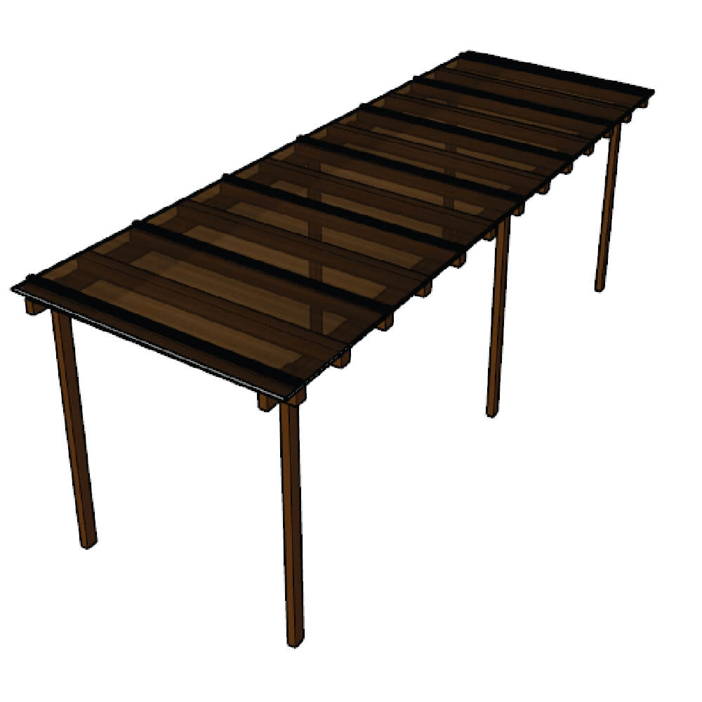 Kit Policarbonato Bronze 4mm 6,00m X 1,00m - Perfis Naturais