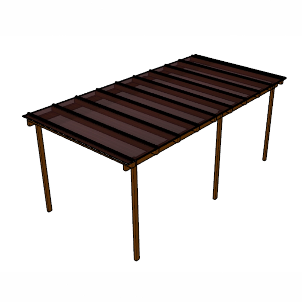 Kit Policarbonato Bronze 6mm 6,00m X 2,00m - Perfis Naturais