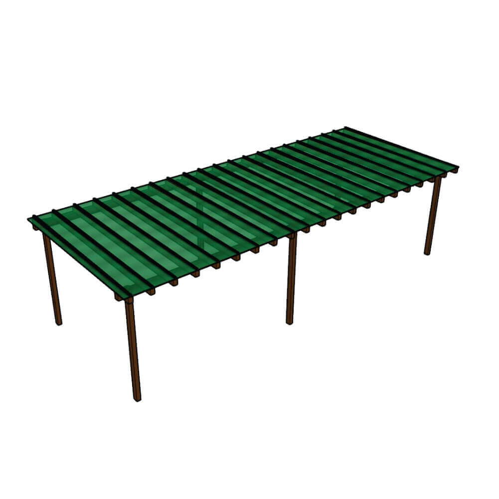Kit Policarbonato Verde 4mm 12,00m X 2,00m - Perfis Naturais