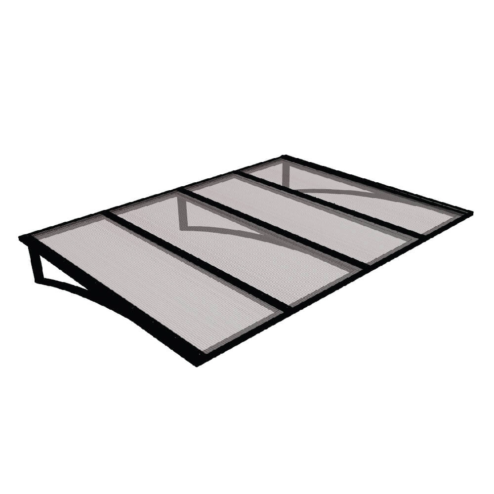 Toldo Fixo Policarbonato Alveolar Cristal - 2,00m X 1,00m - Estrutura Preta